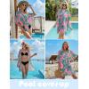 image:imageEkouaer Womens Swimsuit Cover Up 34 Sleeve Beachwear Bikini Coverups Button Down Oversized Cover Up Shirt S3XLWatercolor Coconut Tree