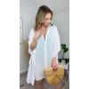 image:imageEkouaer Womens Swimsuit Cover Up 34 Sleeve Beachwear Bikini Coverups Button Down Oversized Cover Up Shirt S3XLWhite