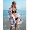 image:imageEkouaer Womens Swimsuit Cover Up 34 Sleeve Beachwear Bikini Coverups Button Down Oversized Cover Up Shirt S3XLWhite Red Floral