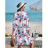 image:imageEkouaer Womens Swimsuit Cover Up 34 Sleeve Beachwear Bikini Coverups Button Down Oversized Cover Up Shirt S3XLWhite Red Floral