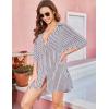 image:imageEkouaer Womens Swimsuit Cover Up 34 Sleeve Beachwear Bikini Coverups Button Down Oversized Cover Up Shirt S3XLWhite Stripe