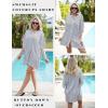 image:imageEkouaer Womens Swimsuit Cover Up 34 Sleeve Beachwear Bikini Coverups Button Down Oversized Cover Up Shirt S3XLWhite Stripe
