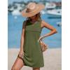 image:imageEkouaer Womens Swimsuit Cover Up Pleated Front Bathing Suit Coverups 2026 Casual Tank Beach Dress with Pockets S2XLArmy Green