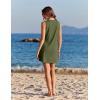 image:imageEkouaer Womens Swimsuit Cover Up Pleated Front Bathing Suit Coverups 2026 Casual Tank Beach Dress with Pockets S2XLArmy Green