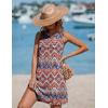 image:imageEkouaer Womens Swimsuit Cover Up Pleated Front Bathing Suit Coverups 2026 Casual Tank Beach Dress with Pockets S2XLBoho Printing