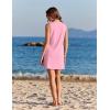 image:imageEkouaer Womens Swimsuit Cover Up Pleated Front Bathing Suit Coverups 2026 Casual Tank Beach Dress with Pockets S2XLCoral Pink