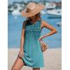 image:imageEkouaer Womens Swimsuit Cover Up Pleated Front Bathing Suit Coverups 2026 Casual Tank Beach Dress with Pockets S2XLGreen Leaf
