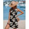 image:imageEkouaer Womens Swimsuit Cover Up Pleated Front Bathing Suit Coverups 2026 Casual Tank Beach Dress with Pockets S2XLKhaki Black Leaf