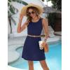image:imageEkouaer Womens Swimsuit Cover Up Pleated Front Bathing Suit Coverups 2026 Casual Tank Beach Dress with Pockets S2XLNavy Blue