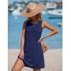 image:imageEkouaer Womens Swimsuit Cover Up Pleated Front Bathing Suit Coverups 2026 Casual Tank Beach Dress with Pockets S2XLNavy Blue