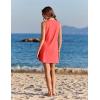 image:imageEkouaer Womens Swimsuit Cover Up Pleated Front Bathing Suit Coverups 2026 Casual Tank Beach Dress with Pockets S2XLOrange Pink