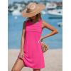 image:imageEkouaer Womens Swimsuit Cover Up Pleated Front Bathing Suit Coverups 2026 Casual Tank Beach Dress with Pockets S2XLRose Red