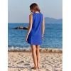 image:imageEkouaer Womens Swimsuit Cover Up Pleated Front Bathing Suit Coverups 2026 Casual Tank Beach Dress with Pockets S2XLRoyal Blue