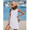 image:imageEkouaer Womens Swimsuit Cover Up Pleated Front Bathing Suit Coverups 2026 Casual Tank Beach Dress with Pockets S2XLWhite