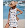 image:imageEkouaer Womens Swimsuit Cover Up Pleated Front Bathing Suit Coverups 2026 Casual Tank Beach Dress with Pockets S2XLWhite Floral