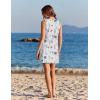 image:imageEkouaer Womens Swimsuit Cover Up Pleated Front Bathing Suit Coverups 2026 Casual Tank Beach Dress with Pockets S2XLWhite Floral