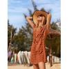 image:imageEkouaer Womens Swimsuit Cover Up Swiss Dots Chiffon Bikini Beachwear Flowy Pom Pom CoverupsAcaramel