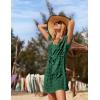 image:imageEkouaer Womens Swimsuit Cover Up Swiss Dots Chiffon Bikini Beachwear Flowy Pom Pom CoverupsAdark Green