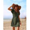 image:imageEkouaer Womens Swimsuit Cover Up Swiss Dots Chiffon Bikini Beachwear Flowy Pom Pom CoverupsAdeep Army Green