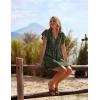 image:imageEkouaer Womens Swimsuit Cover Up Swiss Dots Chiffon Bikini Beachwear Flowy Pom Pom CoverupsAdeep Army Green