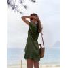 image:imageEkouaer Womens Swimsuit Cover Up Swiss Dots Chiffon Bikini Beachwear Flowy Pom Pom CoverupsAdeep Army Green