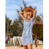 image:imageEkouaer Womens Swimsuit Cover Up Swiss Dots Chiffon Bikini Beachwear Flowy Pom Pom CoverupsAsky Blue
