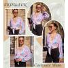 image:imageEkouaer Womens Swimsuit Cover Ups Tie Front Long Sleeve Top Kimono for Women Bikini Shirt Summer CardiganColor Printing