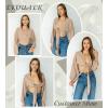 image:imageEkouaer Womens Swimsuit Cover Ups Tie Front Long Sleeve Top Kimono for Women Bikini Shirt Summer CardiganKhaki
