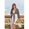 image:imageEkouaer Womens Swimsuit Cover Ups Tie Front Long Sleeve Top Kimono for Women Bikini Shirt Summer CardiganLeopard Print