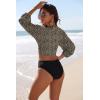 image:imageEkouaer Womens Swimsuit Cover Ups Tie Front Long Sleeve Top Kimono for Women Bikini Shirt Summer CardiganLeopard Print