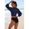 image:imageEkouaer Womens Swimsuit Cover Ups Tie Front Long Sleeve Top Kimono for Women Bikini Shirt Summer CardiganNavy Blue