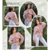 image:imageEkouaer Womens Swimsuit Cover Ups Tie Front Long Sleeve Top Kimono for Women Bikini Shirt Summer CardiganPink