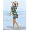 image:imageEkouaer Womens Swimsuit Coverup Short Sleeve Beach Cover Up Dress V Neck Bikini BeachwearBlack Pineapples01