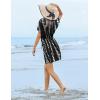 image:imageEkouaer Womens Swimsuit Coverup Short Sleeve Beach Cover Up Dress V Neck Bikini BeachwearBlack Tie Dye01