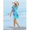 image:imageEkouaer Womens Swimsuit Coverup Short Sleeve Beach Cover Up Dress V Neck Bikini BeachwearMarine Tie Dye01