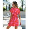image:imageEkouaer Womens Swimsuit Coverup Short Sleeve Beach Cover Up Dress V Neck Bikini BeachwearRed Floral01