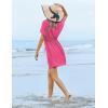 image:imageEkouaer Womens Swimsuit Coverup Short Sleeve Beach Cover Up Dress V Neck Bikini BeachwearRose201