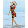 image:imageEkouaer Womens Swimsuit Coverup Short Sleeve Beach Cover Up Dress V Neck Bikini BeachwearWatercolor Daisy Flowers
