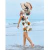 image:imageEkouaer Womens Swimsuit Coverup Short Sleeve Beach Cover Up Dress V Neck Bikini BeachwearWhite Leaf01