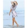 image:imageEkouaer Womens Swimsuit Coverup Short Sleeve Beach Cover Up Dress V Neck Bikini BeachwearWhite Tie Dye01