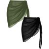 image:imageEkouaer 2 Pcs Sarong Coverups for Women Beach Wrap Skirt Chiffon Swimsuit Coverup for Swimwear SXXLAblackarmy Green