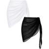 image:imageEkouaer 2 Pcs Sarong Coverups for Women Beach Wrap Skirt Chiffon Swimsuit Coverup for Swimwear SXXLAblackwhite