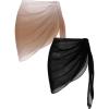 image:imageEkouaer 2 Pieces Women Beach Sarongs Sheer Cover Ups Chiffon Bikini Wrap Skirt for Swimwear SXXLBlackBrown Gradient