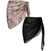 image:imageEkouaer 2 Pieces Women Beach Sarongs Sheer Cover Ups Chiffon Bikini Wrap Skirt for Swimwear SXXLBlackCoffee Leopard