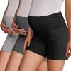 image:imageEkouaer 3 Pack Maternity Shorts Pregnancy Shorts Comfy Lounge Pajama Sleepwear SXXLBlackDark Heather GreyLight Heather Grey