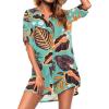 image:imageEkouaer Bathing Suit Cover Up for Women V Neck Button Down Swimsuit Coverup Beach Dress Shirt S3XLZw532tropical Print