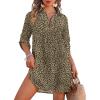 image:imageEkouaer Beach Cover Ups for Women Bikini Swimsuit Coverup Beach Dress ShirtBlack Leopard