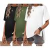 image:imageEkouaer Maternity Shirts 3 Packs Short Sleeve Womens Oversized Pregnancy Tops Split Side Postpartum Blouse Clothes SXXLBlackArmy GreenWhite