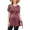 image:imageEkouaer Maternity Tops Short Sleeve Pregnancy Shirts Tee Tunic Casual T Shirt Ribbed Knit Pregnant ClothesWinered