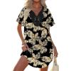 image:imageEkouaer Swimsuit Cover Ups for Women Lace Crochet VNeck Bikini Beach Coverups Dress for Swimwear Bathing SuitBlack Tropical Print